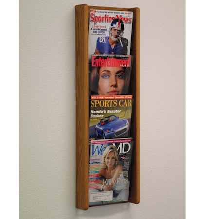 Vertex 4 in. Stance 4 Pocket Wall Display - Black & Medium Oak VE3951984